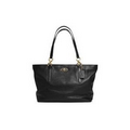 Coach Chicago Ellis Leather Tote Black/Light Gold